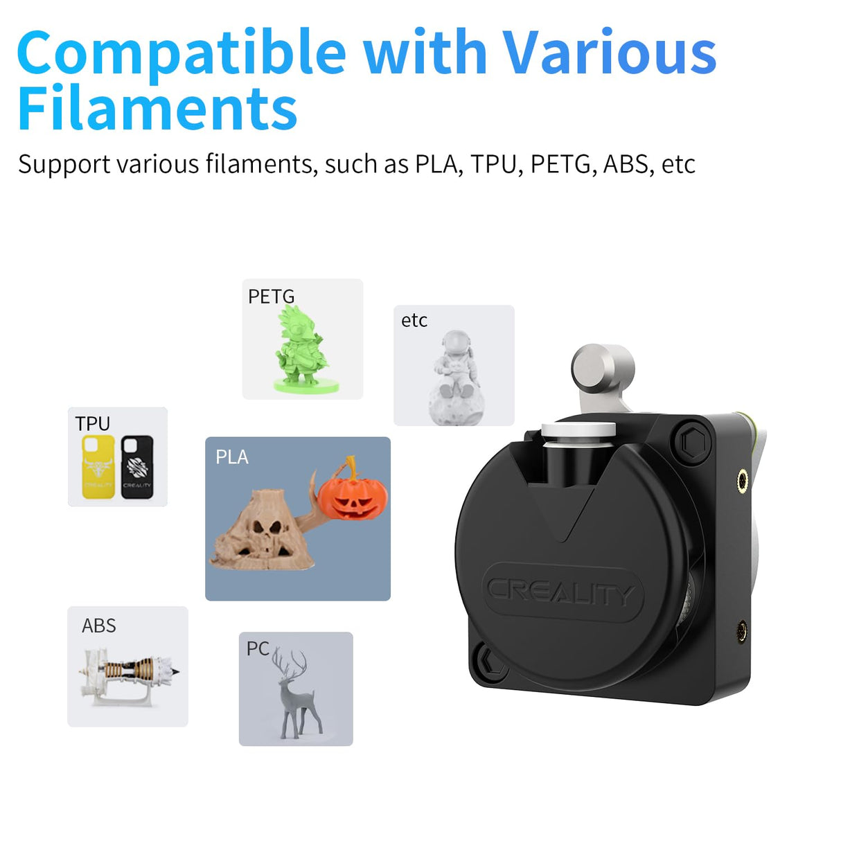 Creality Official K1/K1C Direct Drive Extruder Kit 3.0, Without Stepper Motor, Dual Gear Feeding Extrusion Support 1.75mm Filament Compatible with 3D Printers Ender 3V3/3V3 Plus, K1C, K1, K1 Max Creality