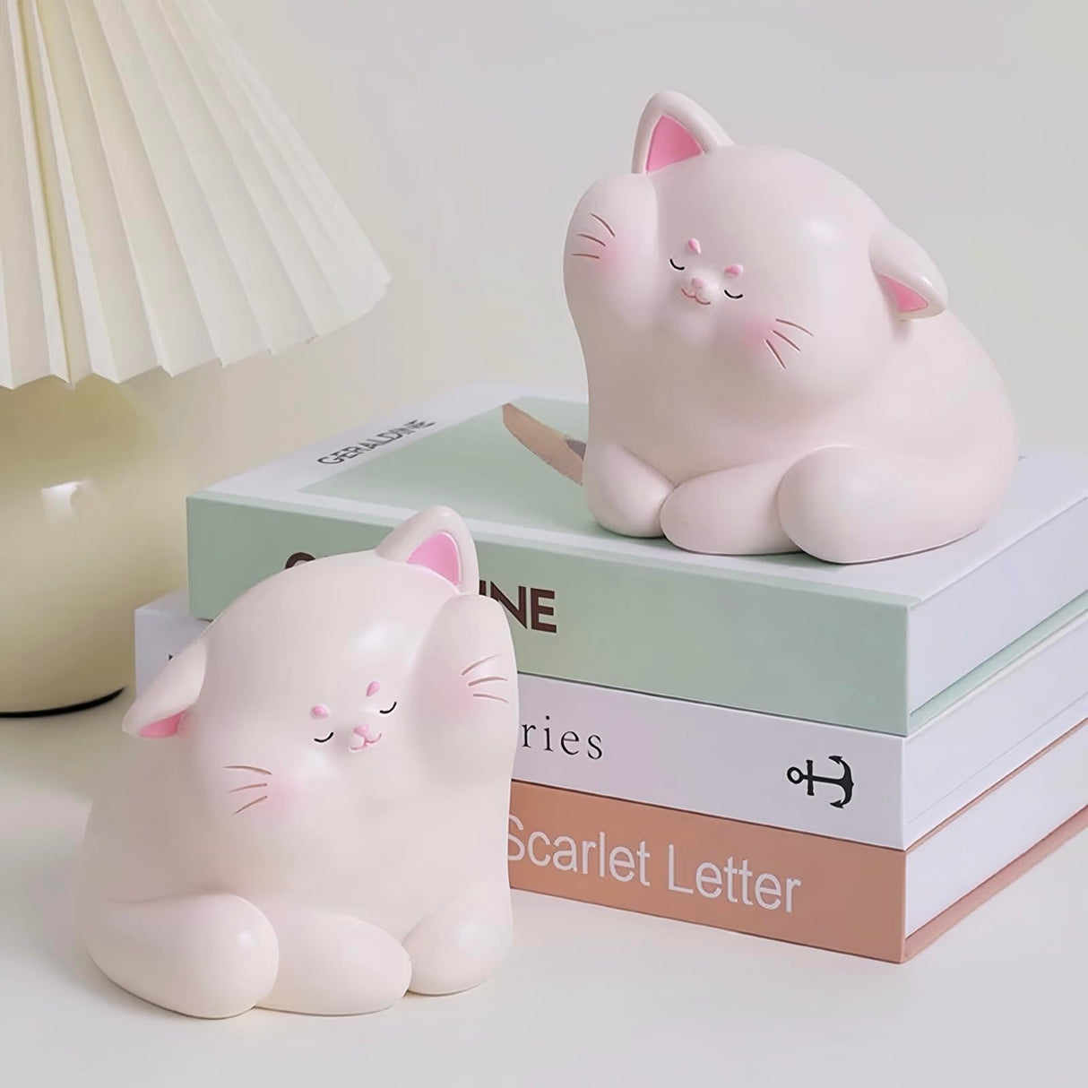 Cute Cat Book Ends for Shelves, Non-Slip Bookends for Heavy Books, Decorative Book Ends for Kids, Unique Bookends to Hold Books, Book Holders for Shelves, Book Stopper Cat GEPNUOQT