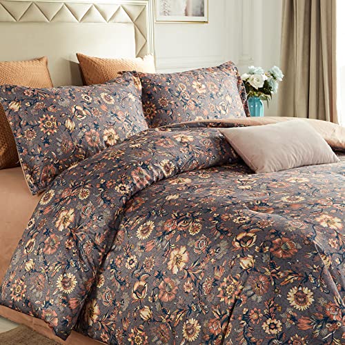 Cupocupa Duvet Cover Set;Duvet Cover Twin Bedding Set Fluffy Boho Duvet Cover Set Paisley Floral Bedding Collection Duvet Cover with Pillowcases Cupocupa