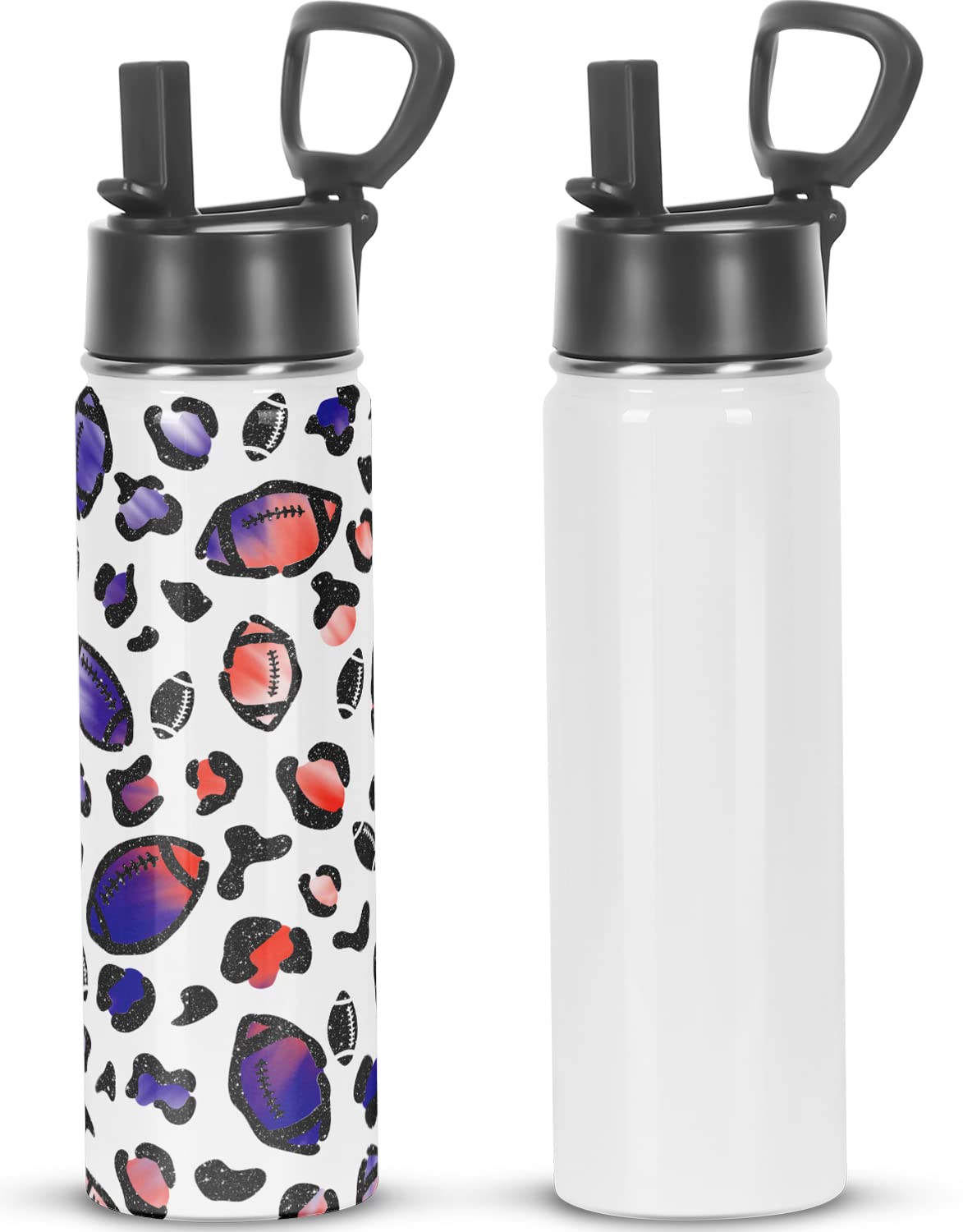 Draheri Sublimation Sports Water Bottle blanks, 22 Oz Sublimation Tumblers, Double Wall Stainless Steel Sports Water Bottle Flask with Portable Handle, Individually Boxed (8 Pack) Draheri