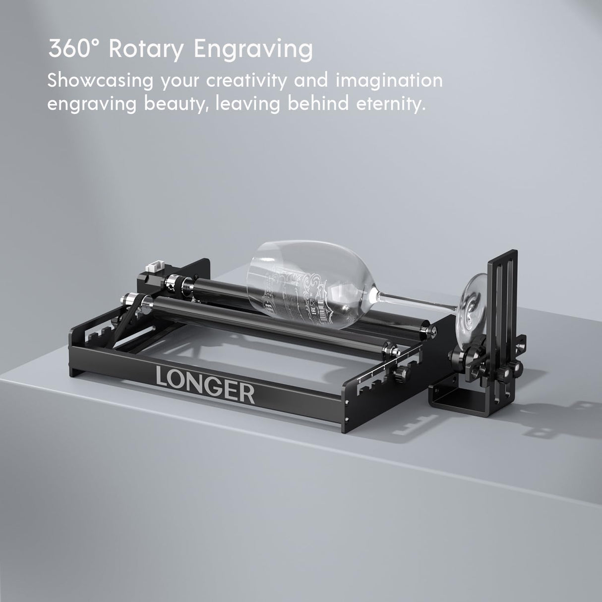Longer Ray5, B1 and Most Laser engravers, Y-axis Rotating Drum Engraving Module for Engraving Cylindrical Objects, Wine Glasses, Glasses Longer