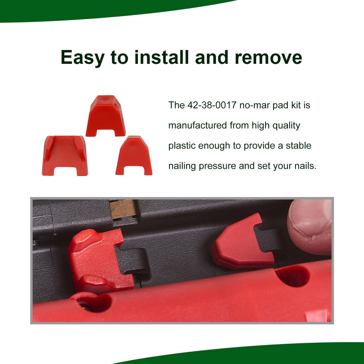 42-38-0017 Nailer Tip No Mar Pad Kit for 2746-20 M18,18 Gauge Brad Nailer Rubber Gun Tip for M18 Battery Nailers/Staplers(Set of 9) Brlyeeanze