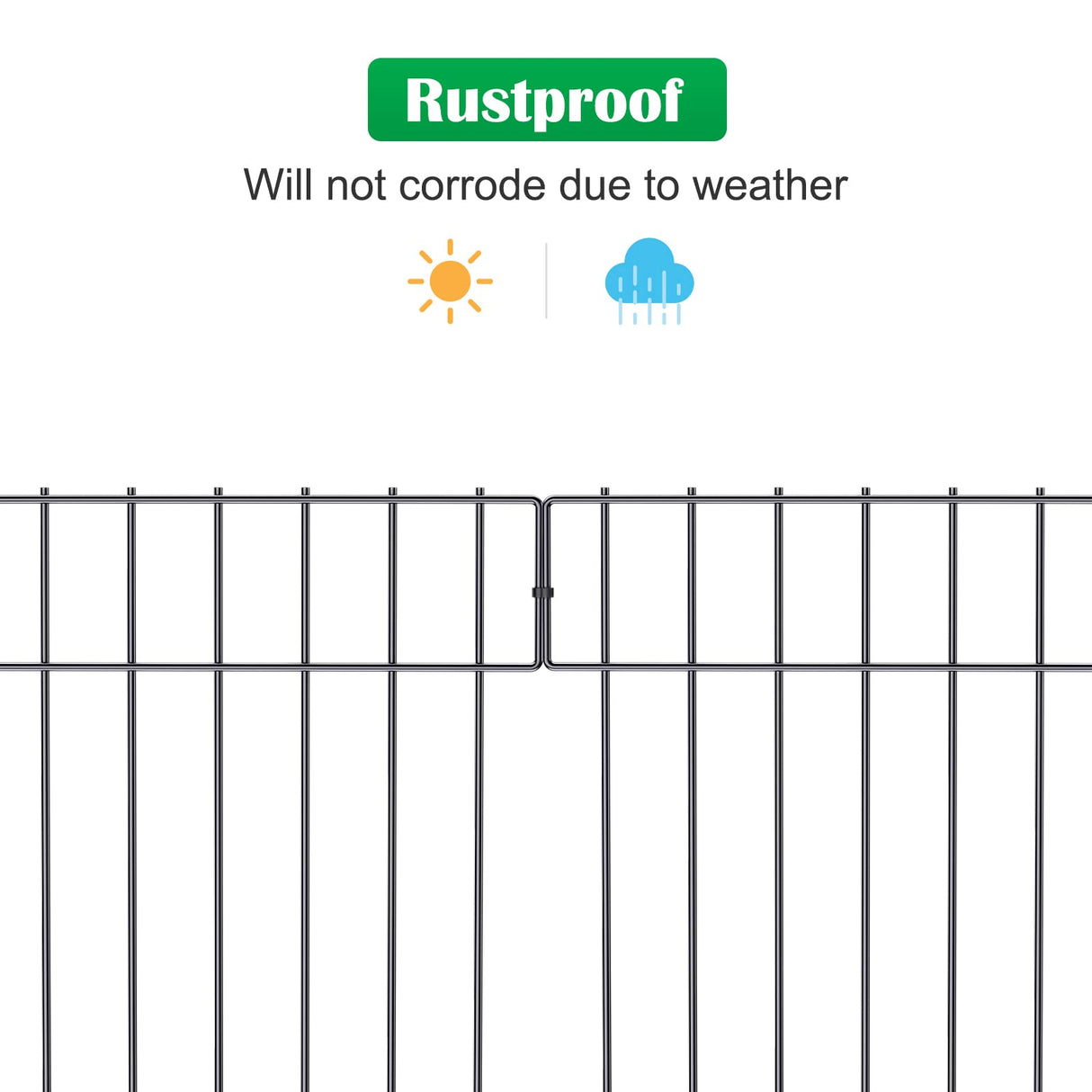 25 Pack Animal Barrier Fence, 17 in(H) X 27 Ft(L) Decorative Garden Fence, Rustproof Metal Wire Garden Border Fence, Dog Rabbits Ground Stakes Fence for Garden. NANANARDOSO