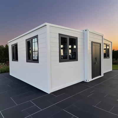 Expandable Modular Tiny Home, Prefab Tiny Home for Sale, 2 Bedroom Container House with Kitchen and Bathroom, Tiny House to Live in for Adults