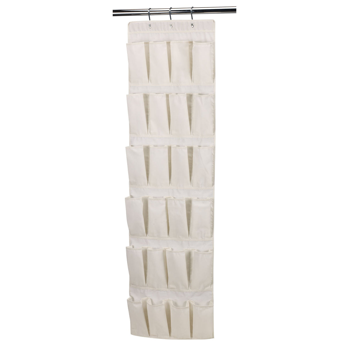 Household Essentials Over The Door 24 Packet Shoe Storage Organizer, Natural Canvas Household Essentials