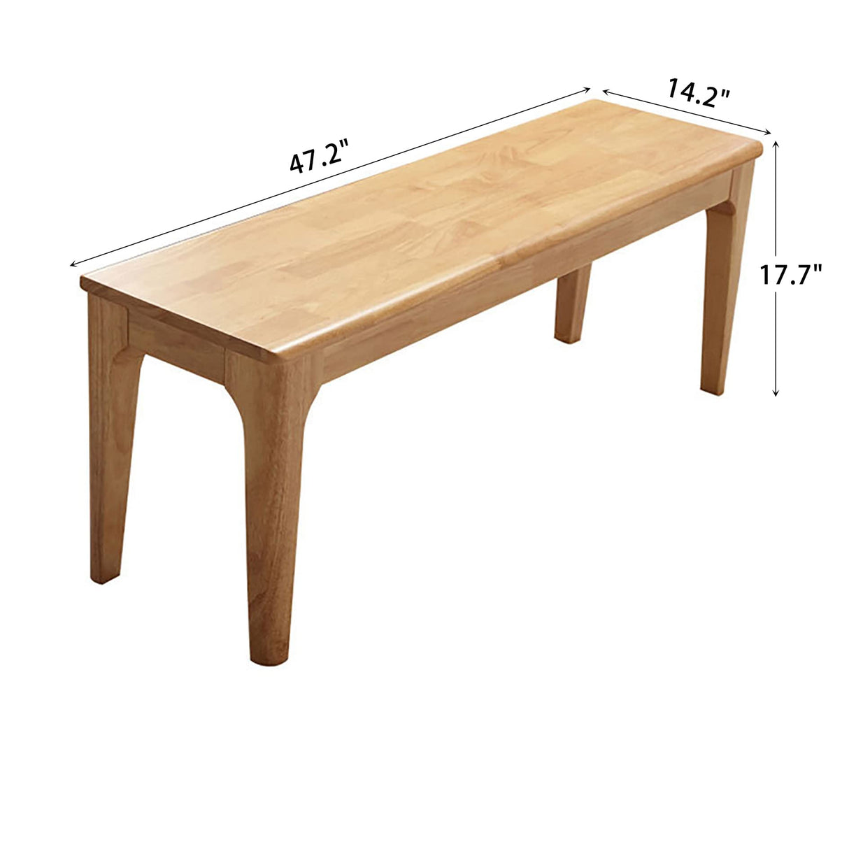 BALANBO Bed End Bench Wood Bench Living Room Entrance Bench Bedroom Seat Dining Table Chair, Bedroom, Living Room, Kitchen Wooden Bench (Natural Color) BALANBO