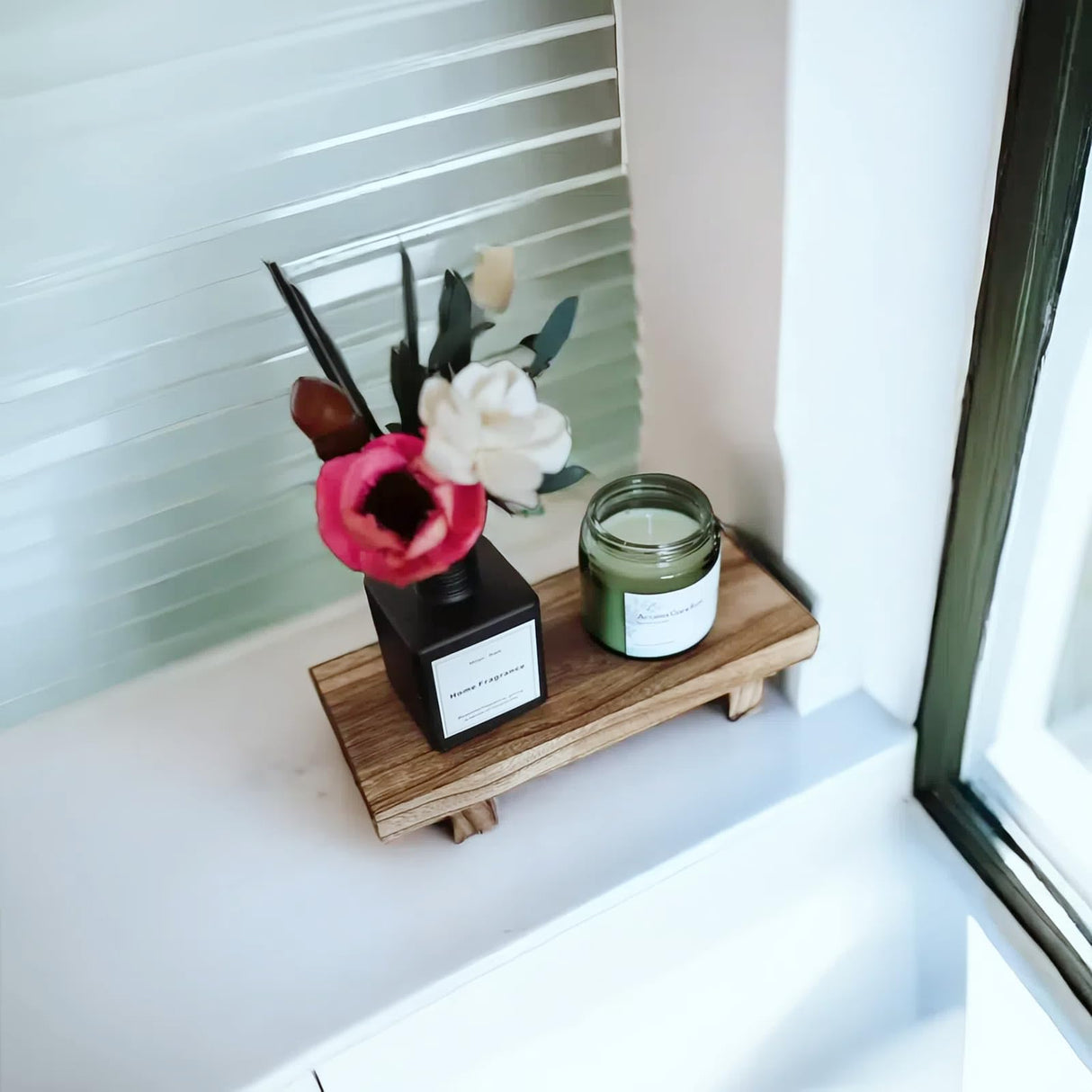 Wood Riser for Decor, 8.66X3.54in Wood Pedestal Stand, Small Wooden Riser for Bathroom, Wood Riser for Kitchen Counter Missraza