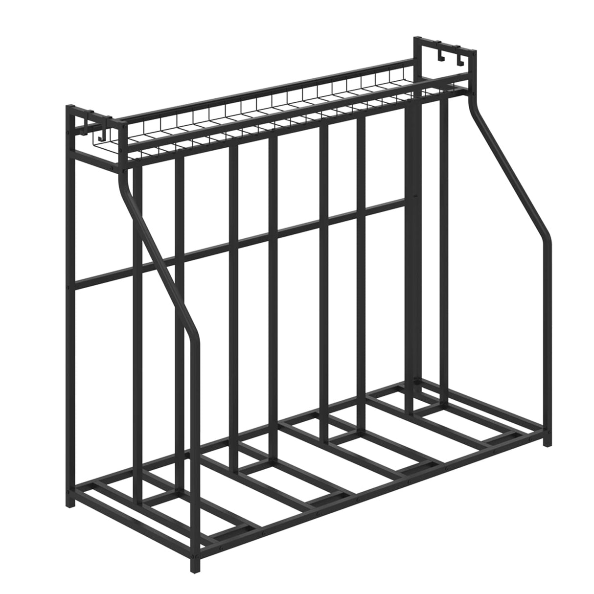 YiLifebes Stand Bike Racks for Garage, 4 Bike Stand Rack with Storage Basket, Metal Floor Bike Parking, Garage Organizer Suitable for Mountain, Hybrid, Adult and Kids Bikes YiLifebes