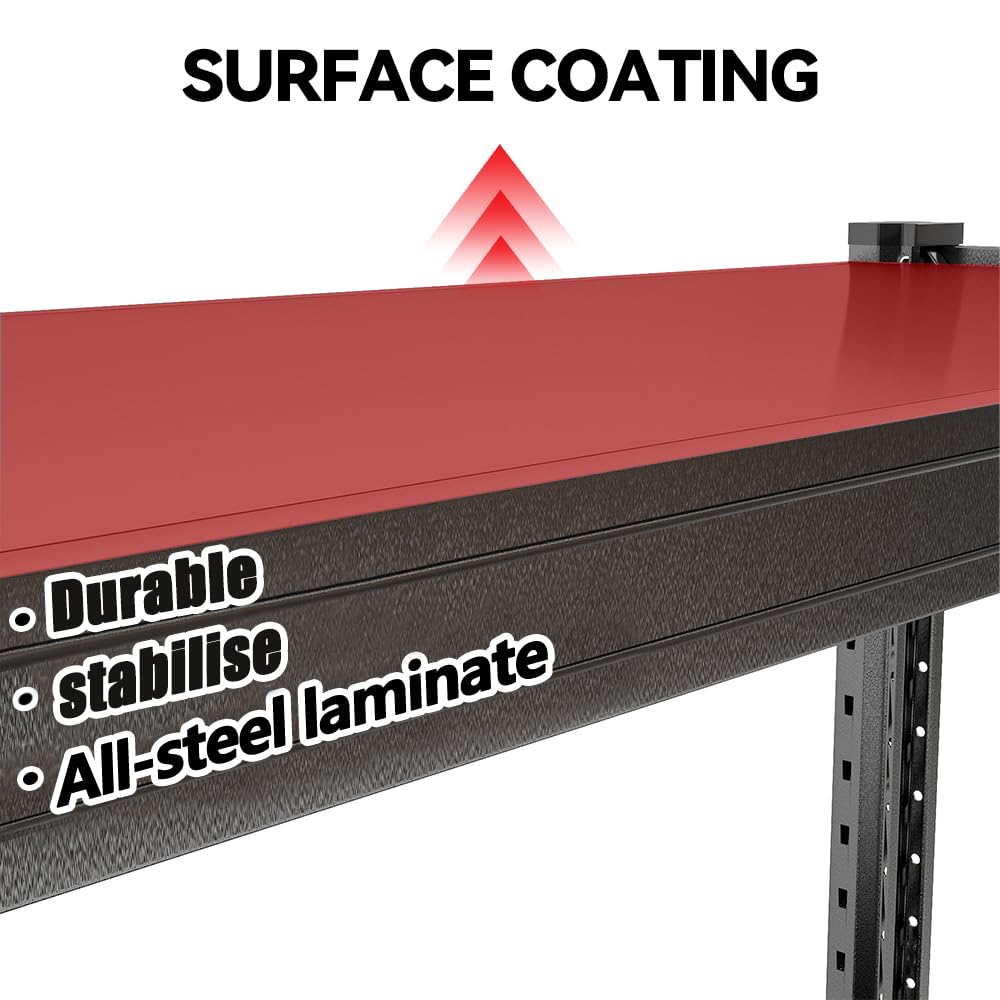 Notmise 67" W Metal Shelves, 4200LBS Heavy Duty Garage Shelving, Adjustable Garage Shelves, Shelving Units and Storage, Shelf, for Basement Workshop, 67" W×63" H×19.6" D, Black Notmise