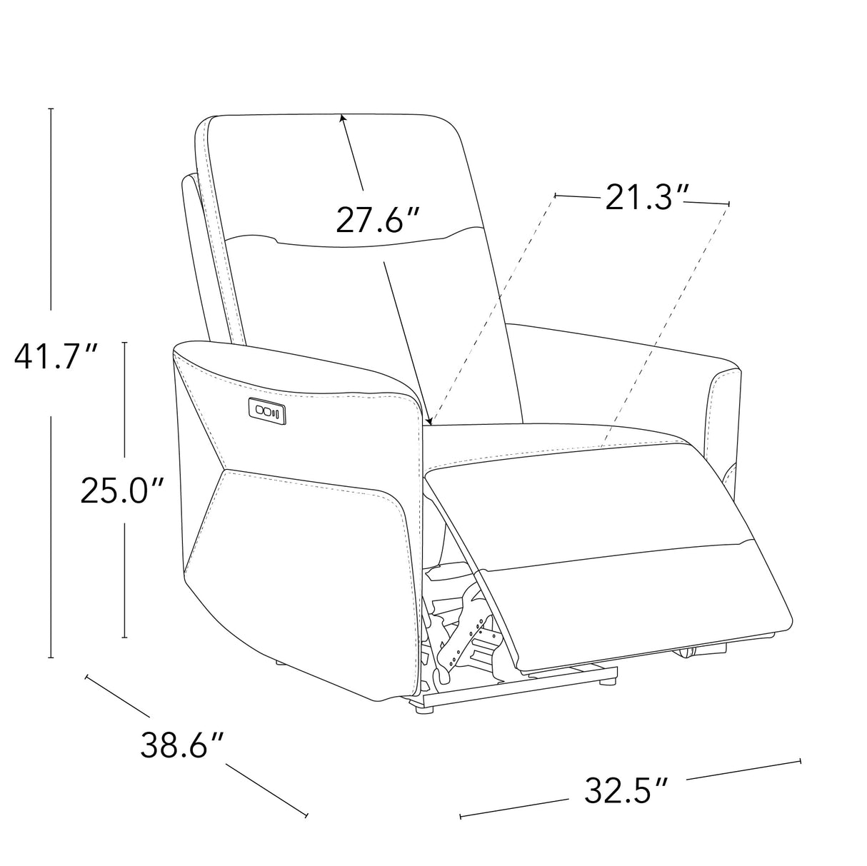 CHITA Genuine Leather Power Recliner Chair for Adults, Electric Wall Hugger Recliner for Small Spaces, Modern Living Room and RV Recliner Chair with Adjustable Power Headrest & Charging Ports, Brown CHITA