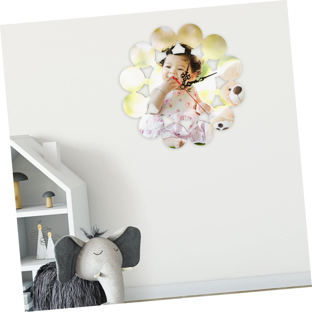 EXCEART Retro Wood Wall Clock - Silent Mechanical Clock, DIY Decorative Brown Clock, 11.40X11.40X1 inches, Battery Powered, for Bedroom EXCEART