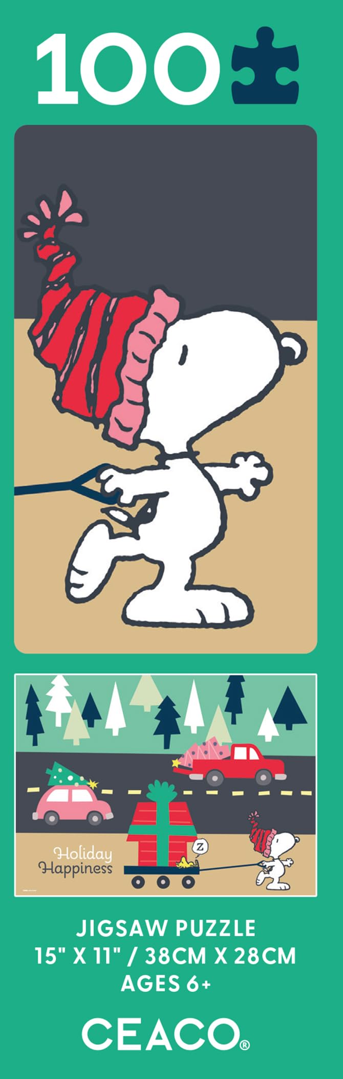 Ceaco - Peanuts Holiday - Peanuts Festive Fun - 100 Piece Jigsaw Puzzle Ceaco
