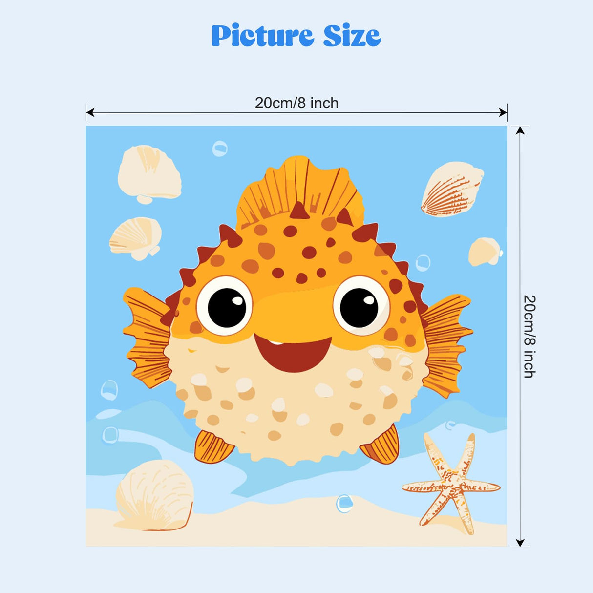 MXJSUA 4 Pack Cute Animals Paint by Numbers Kit with Framed Canvas for Ages 6-12 Kids, Turtle Paint by Numbers Kits for Children Beginners, Acrylic Oil Painting for Home Wall Decor Gift (8x8 inch) MXJSUA