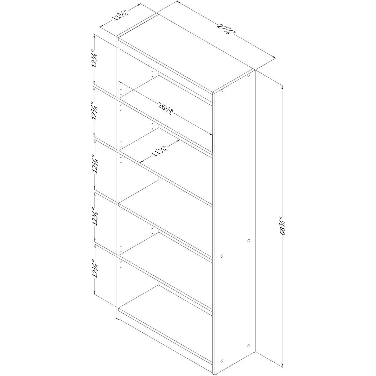 Maykoosh Asian Aesthetic Heavy Duty Floor Standing Bookcase - Stylish, Space-Saving Bookshelf with Adjustable Shelves for Home or Office Use Black/5 Tier Maykoosh