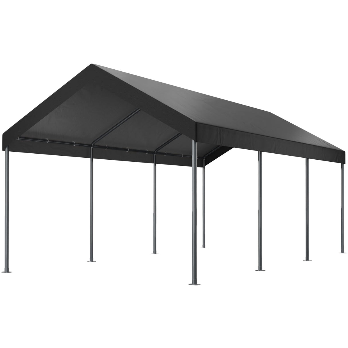 Shintenchi 10x20ft Heavy Duty Carport with UV Resistant Canopy, Powder-Coated Steel Frame, Easy to Assemble Portable Garage, Stable Carport for Car, Bike, Camp, Outdoor Storage (Grey) Shintenchi