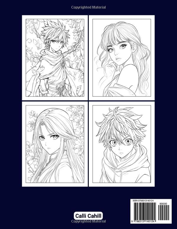 ANIME COLORING BOOK FOR BOYS AND GIRLS: Great Way to Unwind and Relieve Stressors of the Day Ages 6-12 Majosta