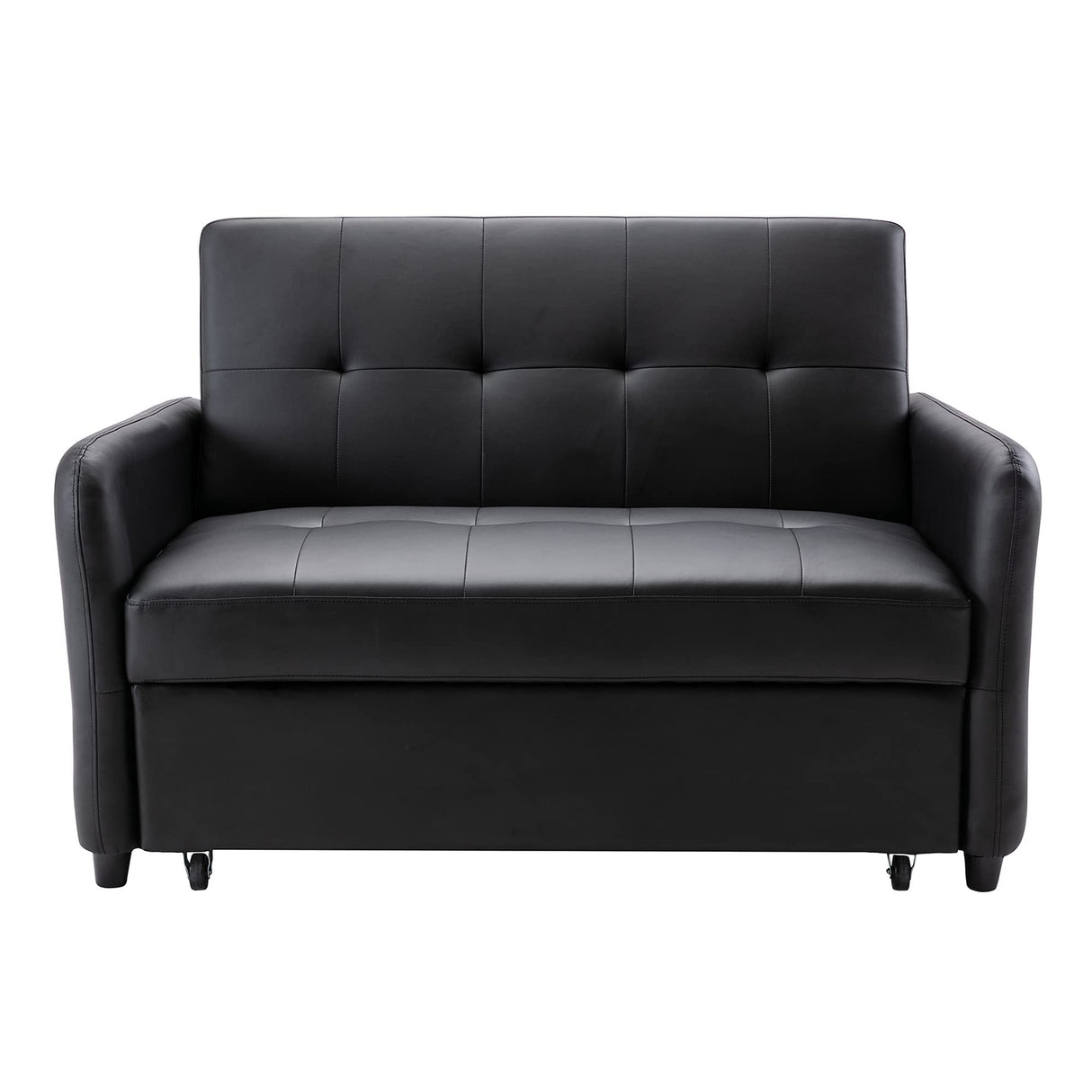 Merax Convertible PU Leather Sleeper Sofa Bed, 51" Modern Adjustable Pull Out Bed Lounge Chaise Oversized Armchair with 2 Side Pockets for Home Office Merax