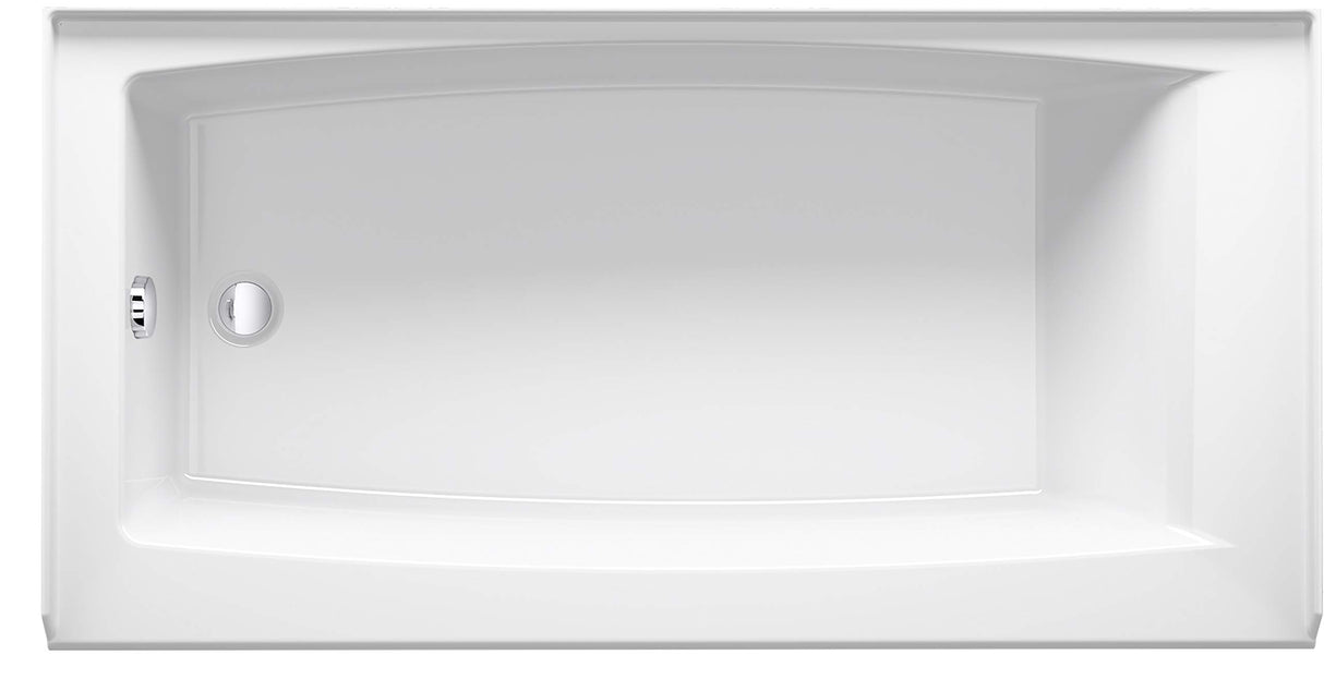 KOHLER K-26109-LA-0 Entity 60-Inch x 30-Inch Alcove Bath with Integral apron, integral flange and left hand drain, White KOHLER