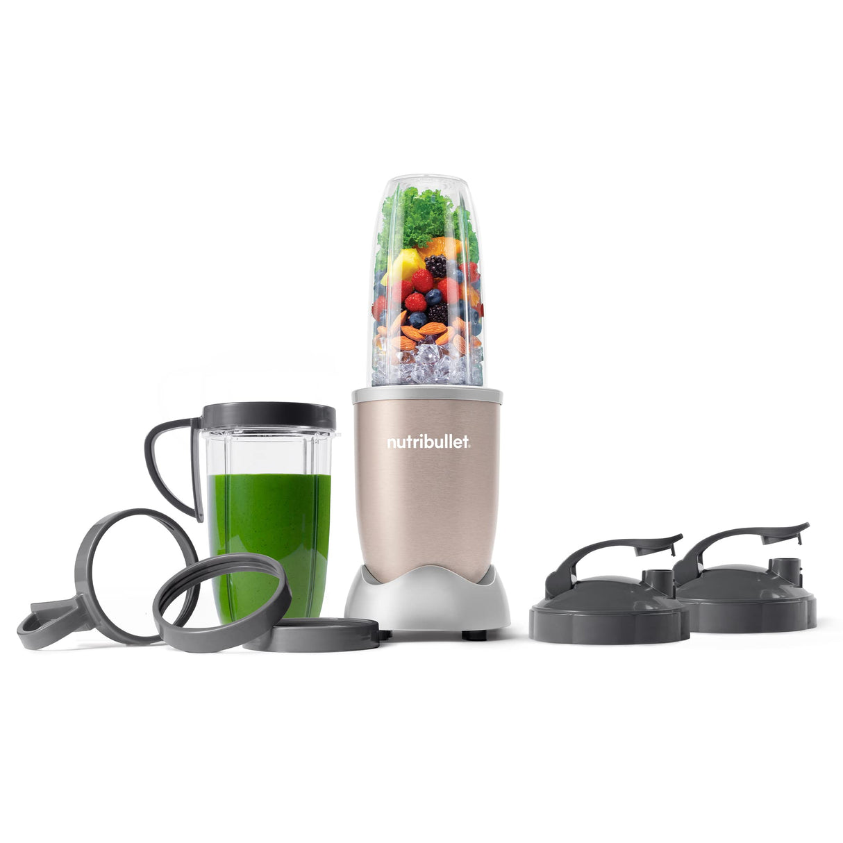 nutribullet Pro 900 Watt Personal Blender - 13-Piece High-Speed Blender/Mixer System, Champagne NutriBullet