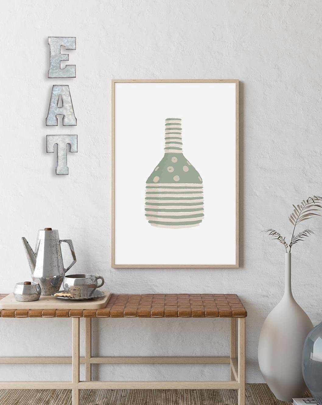 Zoreal Galvanized EAT Sign Rustic Metal Letters Free Standing Decorative Sign Wall Decor Zoreal