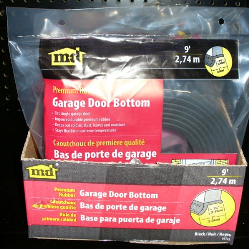 M-D Building Products 03723 9 ft. Black Rubber Garage Door Bottom Seal M-D Building Products