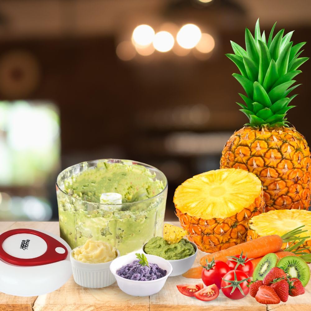 Easy String Pull Food Chopper | Manual Food Processor for Chopping, Dicing, and Mixing | Compact, Portable, and BPA-Free | Ideal for Vegetables, Nuts, Salsa, and Salad Uppahome