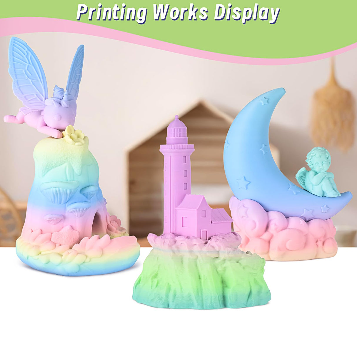 ERYONE Matte Rainbow 3D Printer PLA Filament 1.75 +/- 0.03mm, Matte Muticolor Filament PLA 1KG(2.2LBS) Spool, Matte Watercolor Rainbow ERYONE