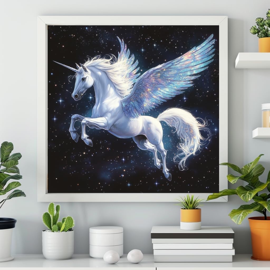 Milila Diamond Painting Kits for Adults Full Drill Round Diamond Art Kits for Beginners for Home Wall Decor 11.8x11.8inch(Unicorn) Milila