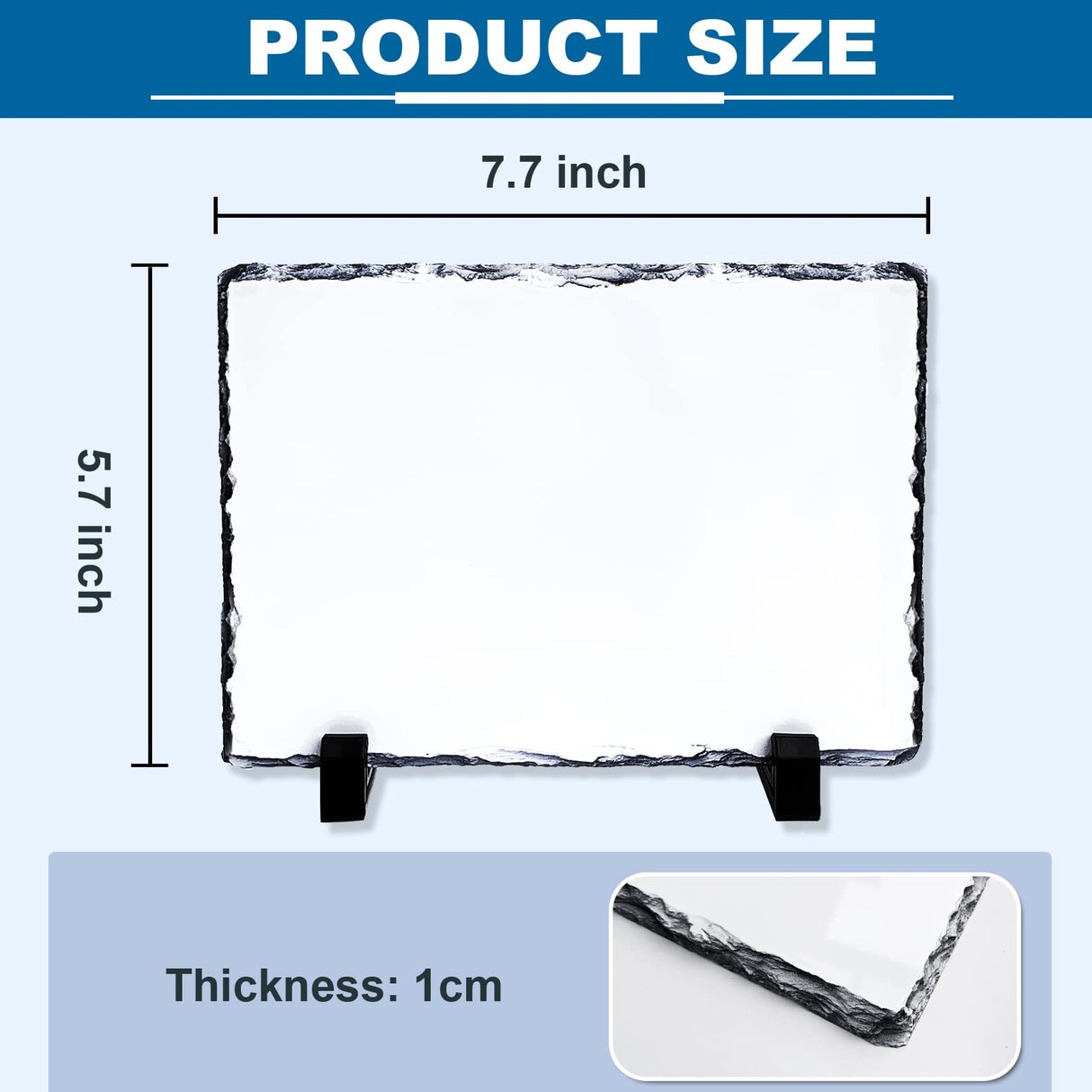 6 Pack Sublimation Slate Blanks,Heat Thermal Transfer Sheet Stone Photo Frame DIY Sublimation Blank with Display Holder for Desktop Souvenir Custom Design Work XIHEYOMI