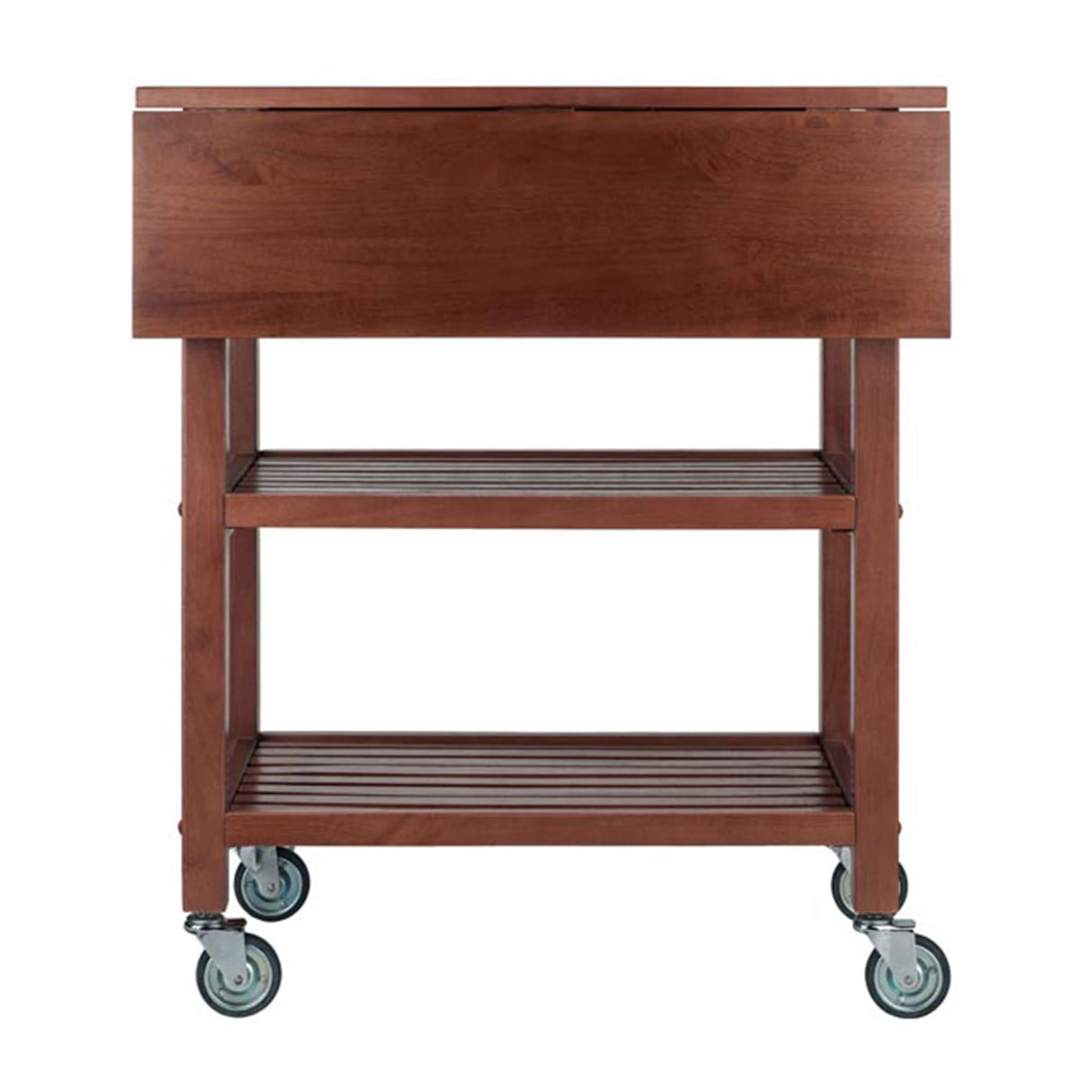 Winsome 94734 Jonathan 2 Drawer Rolling Kitchen Cart in Walnut Winsome