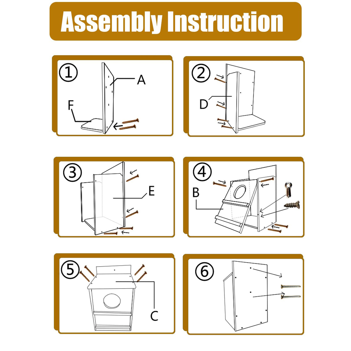 BKISVWCSop Owl House,Wooden Owl Box,Owl Houses for Outdoors, Suitable for Screech Owl Nesting Box and Kestrels, Easy Assembly with Circular Opening, Includes Mounting Screws and Wood Shavings BKISVWCSop