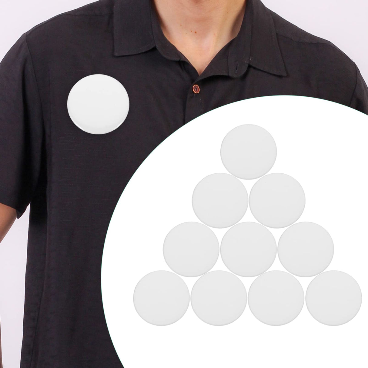 SEWACC 20 Pcs Blank Button Making Supplies Round Badge Button Parts Metal Button Pin Badges for Button Maker Machine DIY Craft Supplies White Decor SEWACC