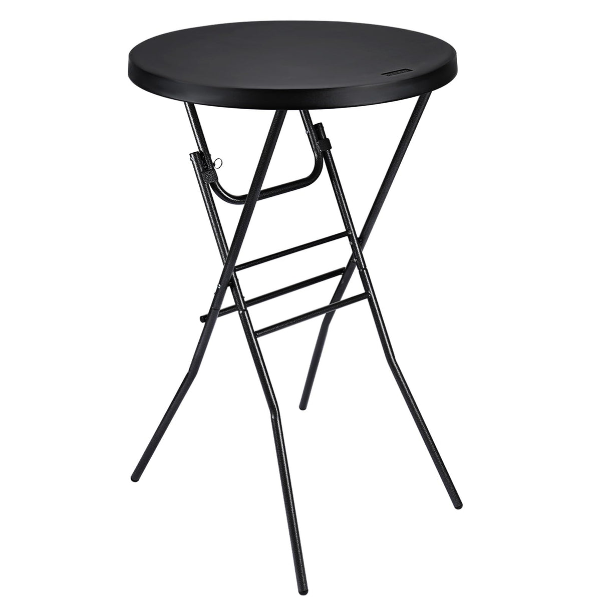Byliable Cocktail Table 28in High Top Round Folding Indoor Outdoor, Plastic Bar Height Foldable Bistro Tall Table for Party, Patio, Dining Room, Kitchen, Events, Removable Locking Legs, Black Byliable