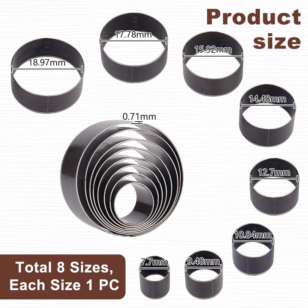 PH Padahall Leather Hole Punch Die Round, 8pcs Hole Hollow Punch 20 25 30 35 40 45 50 55mm High Carbon Steel Circle Cutter Tool Cutting Leather Hole Punch Set for Belts EVA Foam Fiber Board Clay Craft PH PandaHall