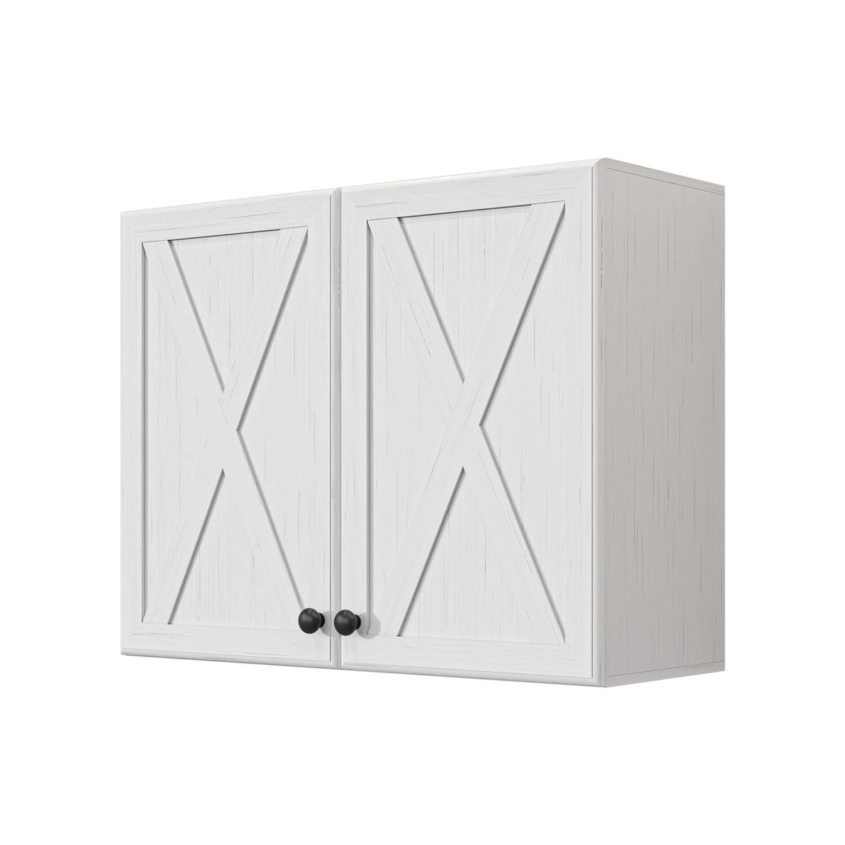 FIMELLO 30’’ Laundry Room Cabinets, Laundry Wall Cabinet Storage, Barn Door Kitchen Wall Cabinets with Doors and Shelves, Wall Mounted Cabinet for Laundry Room, Kitchen, Dinning Room, Bathroom, White FIMELLO