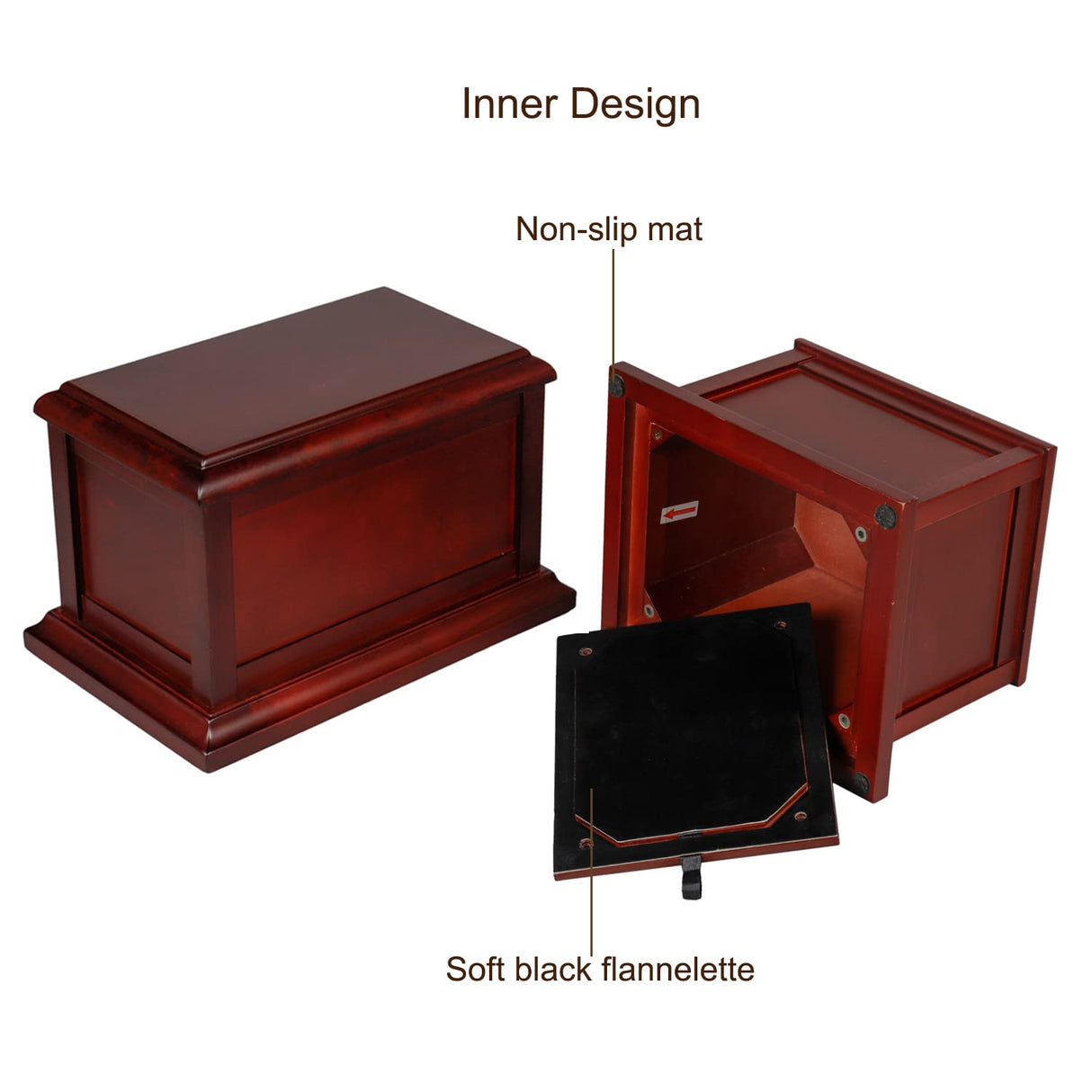 Cherry Solid Wooden Urns for Adult Male, Cremation Urns Eco-Friendly Wooden Casket Urn for Human Ashes Adult Female, Wood Keepsake Memorial Urns XMKAISITE
