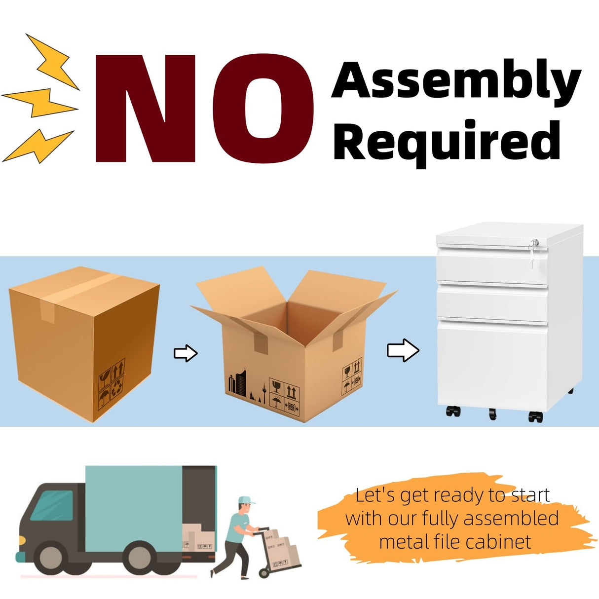 Approgreent Mobile File Cabinet for Home Office, Lockable 3 Drawer Filing Cabinet with Wheels for A4-Size/Letter-Size/Legal-Size, Fully Assembled Except Casters, White Approgreent