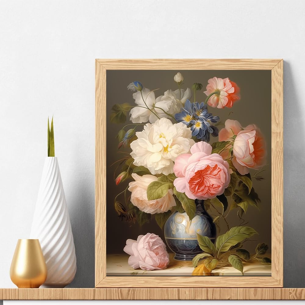 Natuyalo Paint by Numbers for Adults - DIY Adult Paint by Number Kits Painting on Canvas Flowers in Vase Painting by Numbers for Beginners, Plant Art Craft Kits for Adults (16x20 Inch) Natuyalo