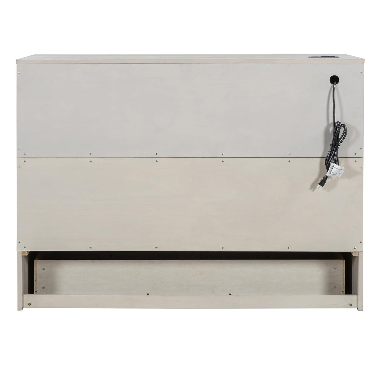 Ball & Cast Full Size Murphy Bed Wall Bed with Large Storage Drawers & USB Ports,can be Folded,Versatile Hideaway Cabinet Bed Frame Chest W/Slat Support,for Apartment,Bedroom,Brushed White Ball & Cast