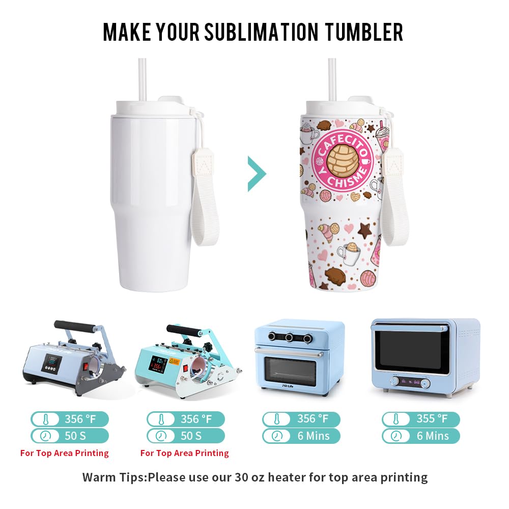 PYD Life 6 Pack Sublimation Tumblers 20 OZ White Blanks with Lid and Plastic Straw Portable String,Stainless Steel Coffee Cups for Tumbler Heat Press Sublimation Oven Printing PYD Life