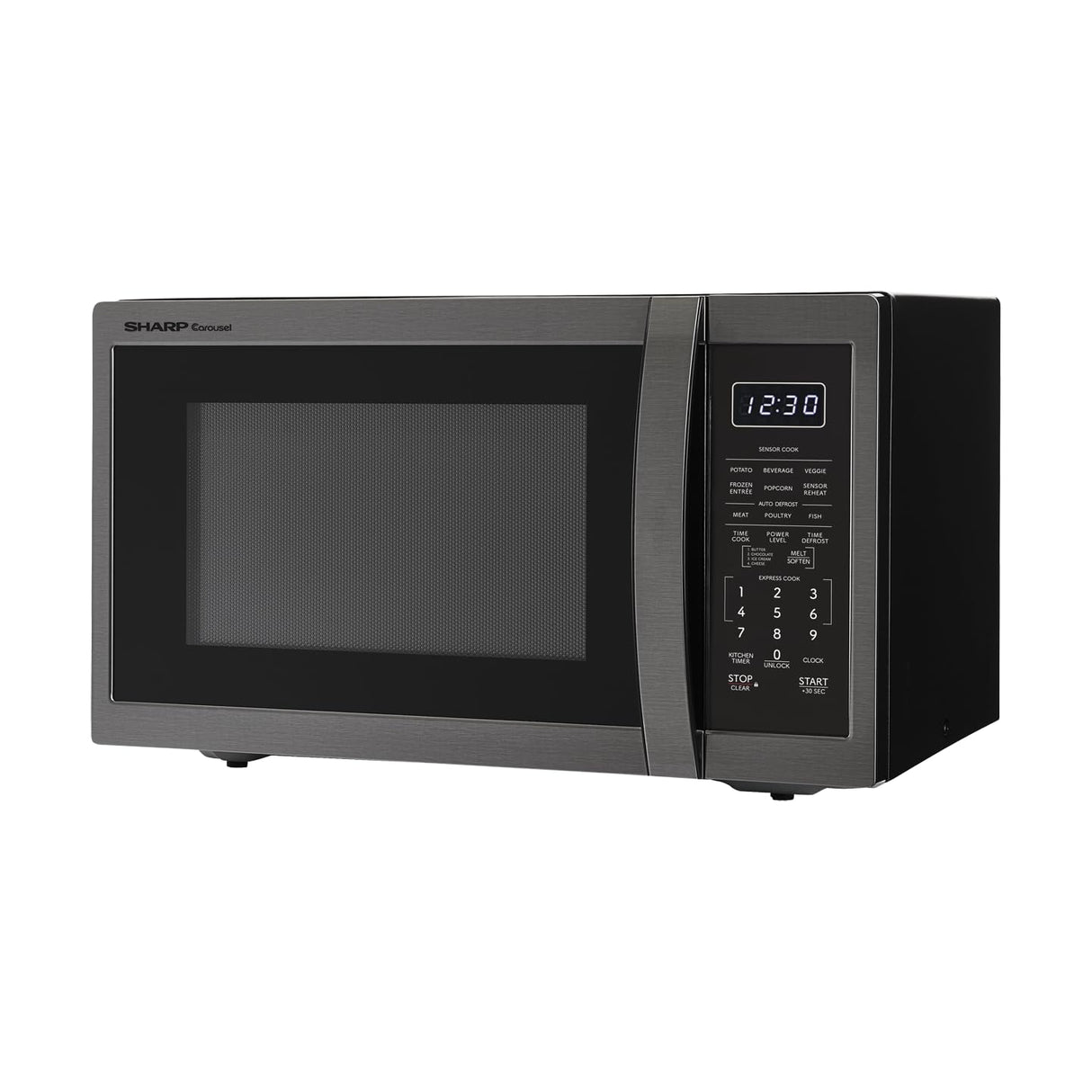 SHARP SMC1452KH ZSMC1452CH 1,100 Watt Countertop Microwave Oven, Cubic Foot, Black Stainless Steel, 1.4 CuFt Sharp