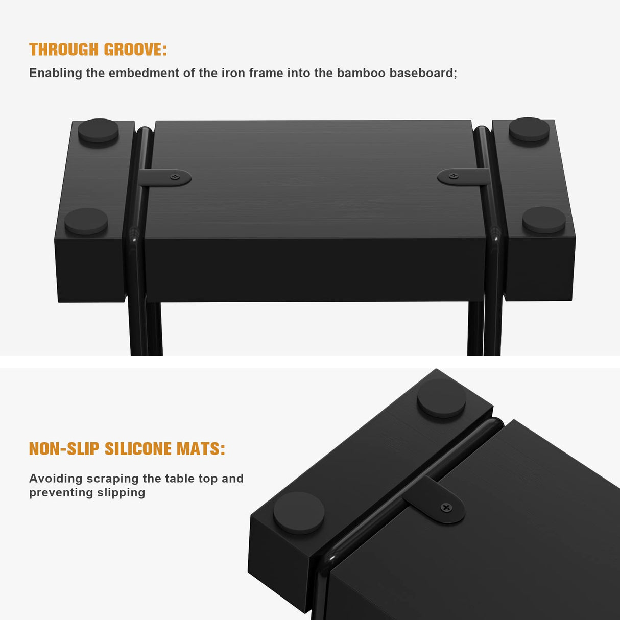 Wican Napkin Holder for Table, Bamboo Iron Standing Napkin Dispenser for Kitchen Dining Farmhouse Cocktail Picnic Bar Rustic Wood Holders for Paper Mail Bills Suitable for All Dining Room Decors Black Wican