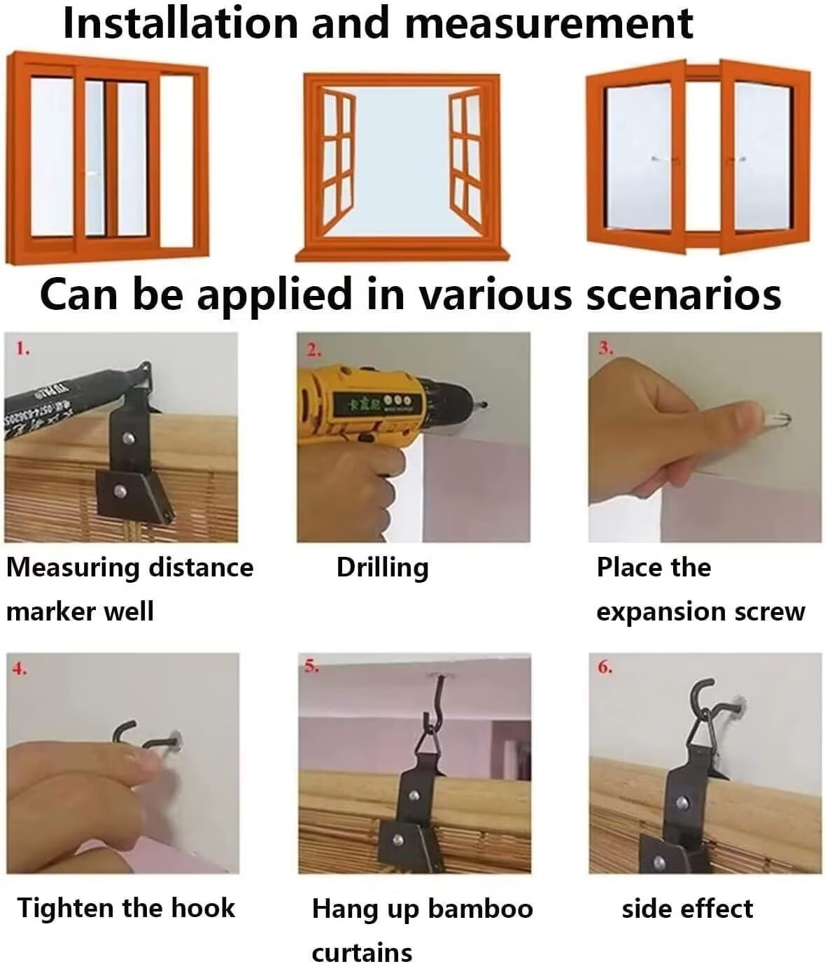 Reed Roller Blinds, Bamboo Shades - UV Resistant Outdoor Window Cover for Patio Sun Protection, Easy Install Indoor/Outdoor Reed Blinds BAYUE