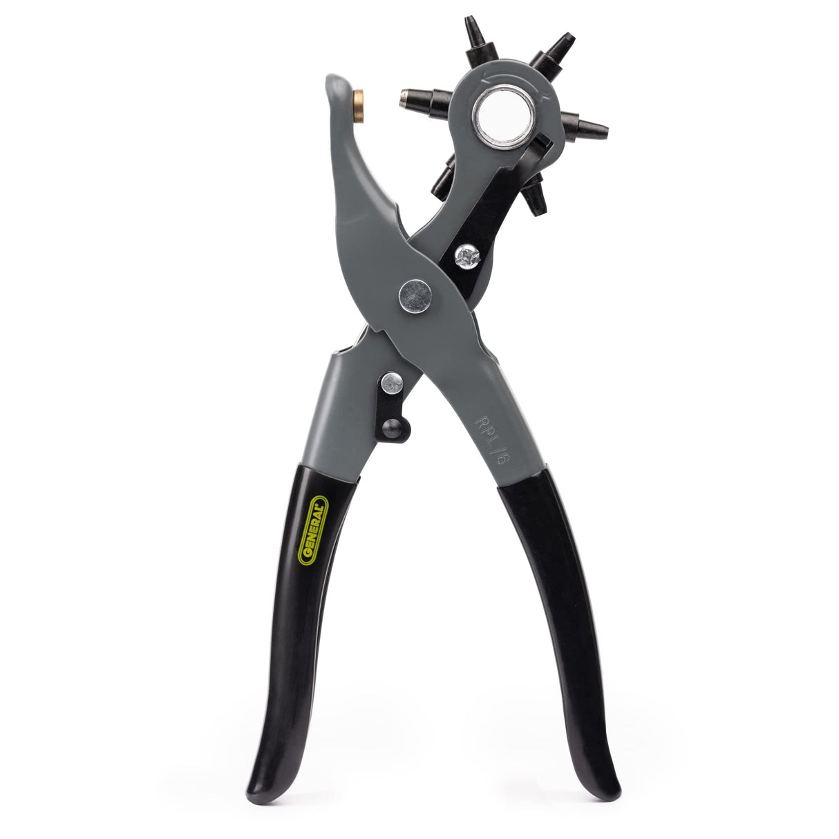 General Tools Leather Hole Punch Tool - 6 Multi-Hole Sizes for Leather, Rubber, & Plastic - Hobbies & Crafts 8.5 inches General Tools