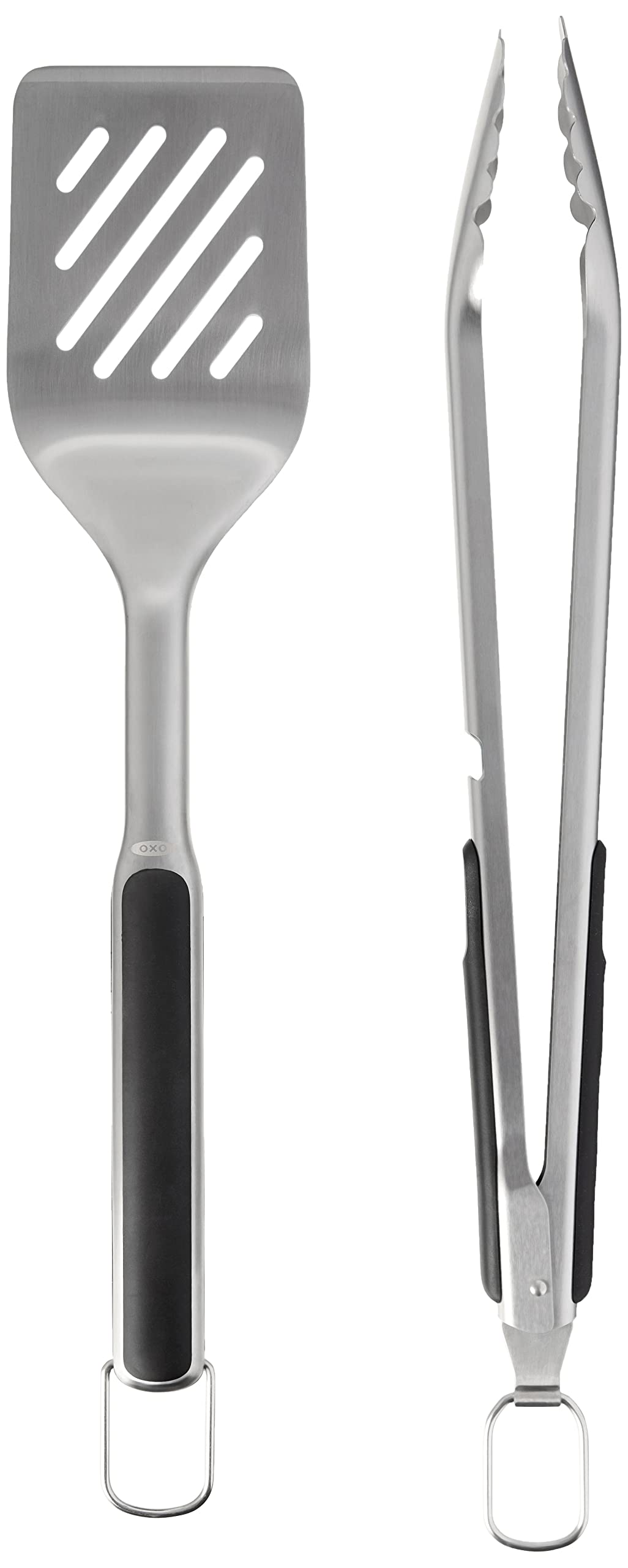 OXO Good Grips Grilling, 3pc Set - Tongs, Turner and Tool Rest, Black OXO