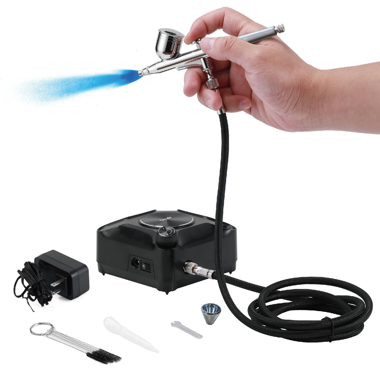 Orcair Air Brush Kit with Compressor,40PSI High Pressure Compressor with Auto Stop,Dual Action Multi-Function Airbrush Compressor with Cleaning Kit for Painting,Craft Model,Nail Art,Makeup,Tattoo Orcair