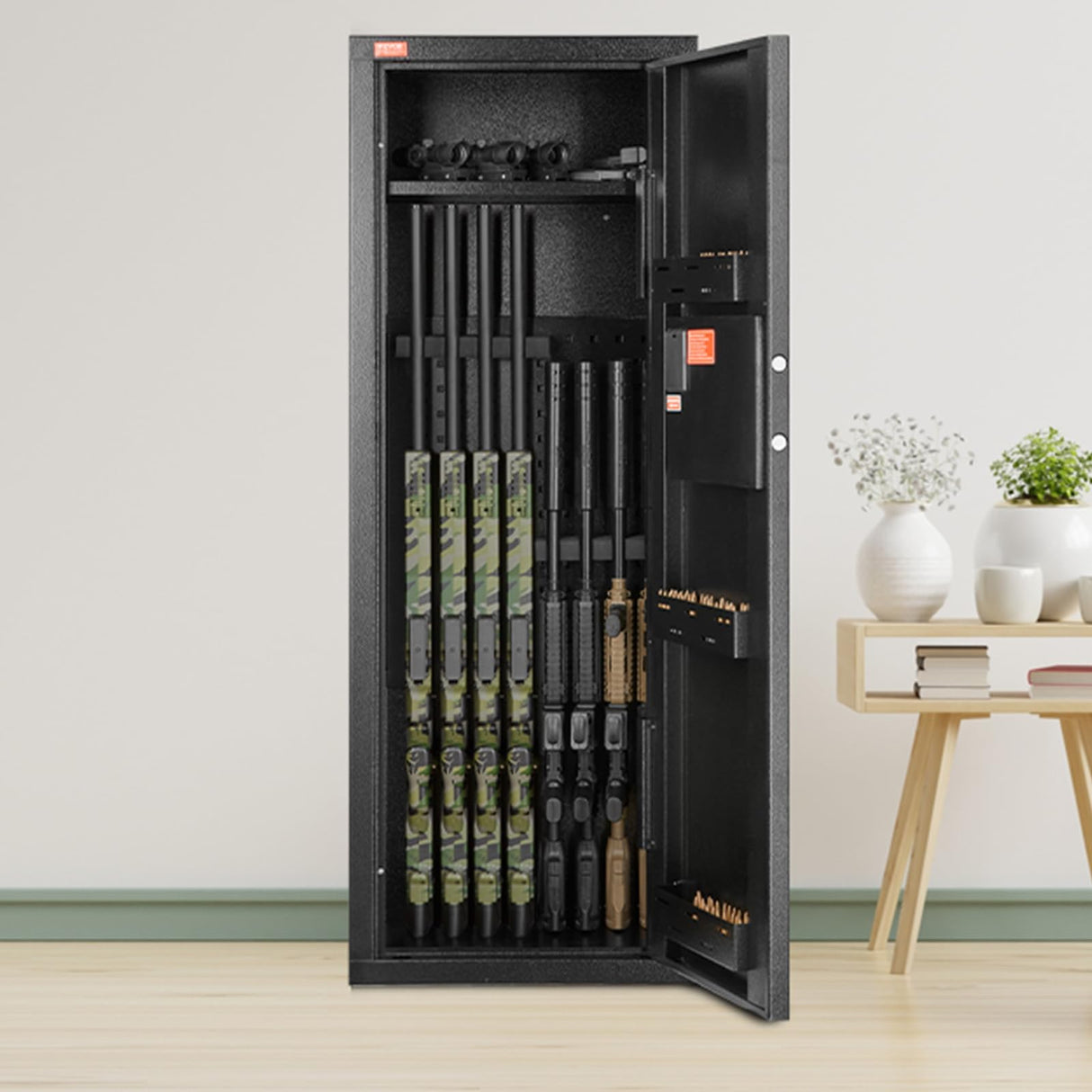VEVOR 6-8 Rifles Gun Safe, Rifle Safe with Lock & Digital Keypad, Quick Access Tall Gun Storage Cabinet with Removable Shelf, Rifle Cabinet for Home Rifle and Shotguns VEVOR