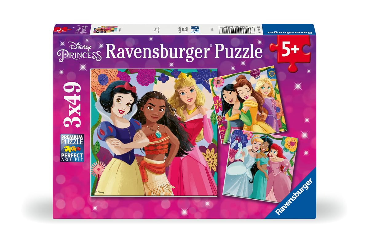 Ravensburger Disney Princess: Girl Power! 3x49 Piece Jigsaw Puzzle Set for Kids - Screen-Free Activity Boosts Concentration and Focus Ravensburger
