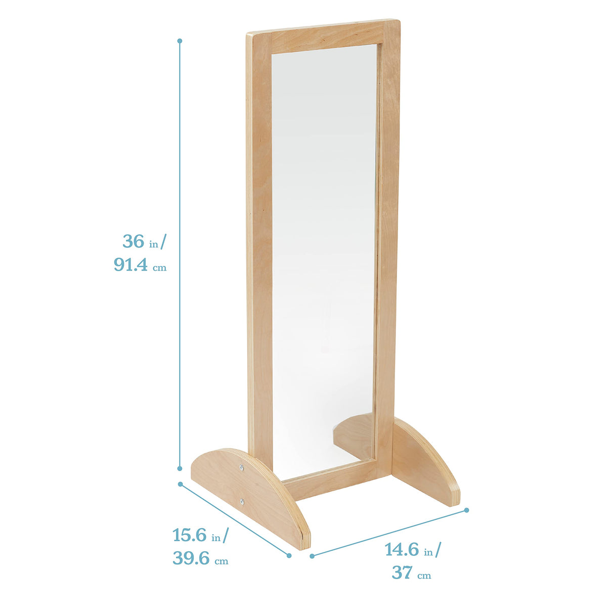 ECR4Kids Toddler Single-Sided Bi-Directional Mirror, Kids Furniture, Natural ECR4Kids