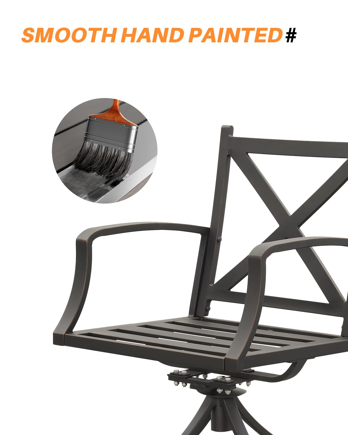 SEEHILL 9 Pieces Outdoor Dining Set, Aluminum Patio Dining Set for 8, Patio Table and Chairs Set with 2 Swivel Rocker Chairs, Patio Furniture Set with Umbrella Hole for Decks, Garden, Lawn, Gunmetal SEEHILL